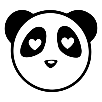 Heart Eyes Panda Decal (Black)